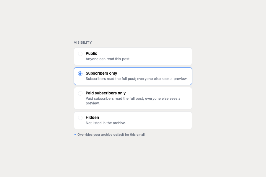 An improved way to manage visibility of archived emails